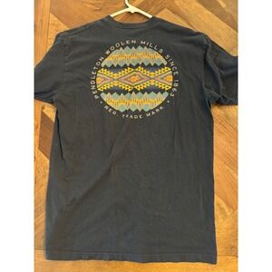 Men's Pendleton Aztec Design Navy T Shirt Size Large